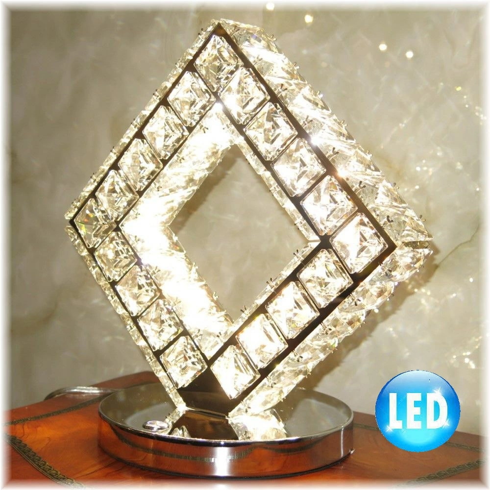 【LED付き！】 新品 豪華！ 明るい LED クリスタル 　卓上照明 卓上ライト ナイトスタンド