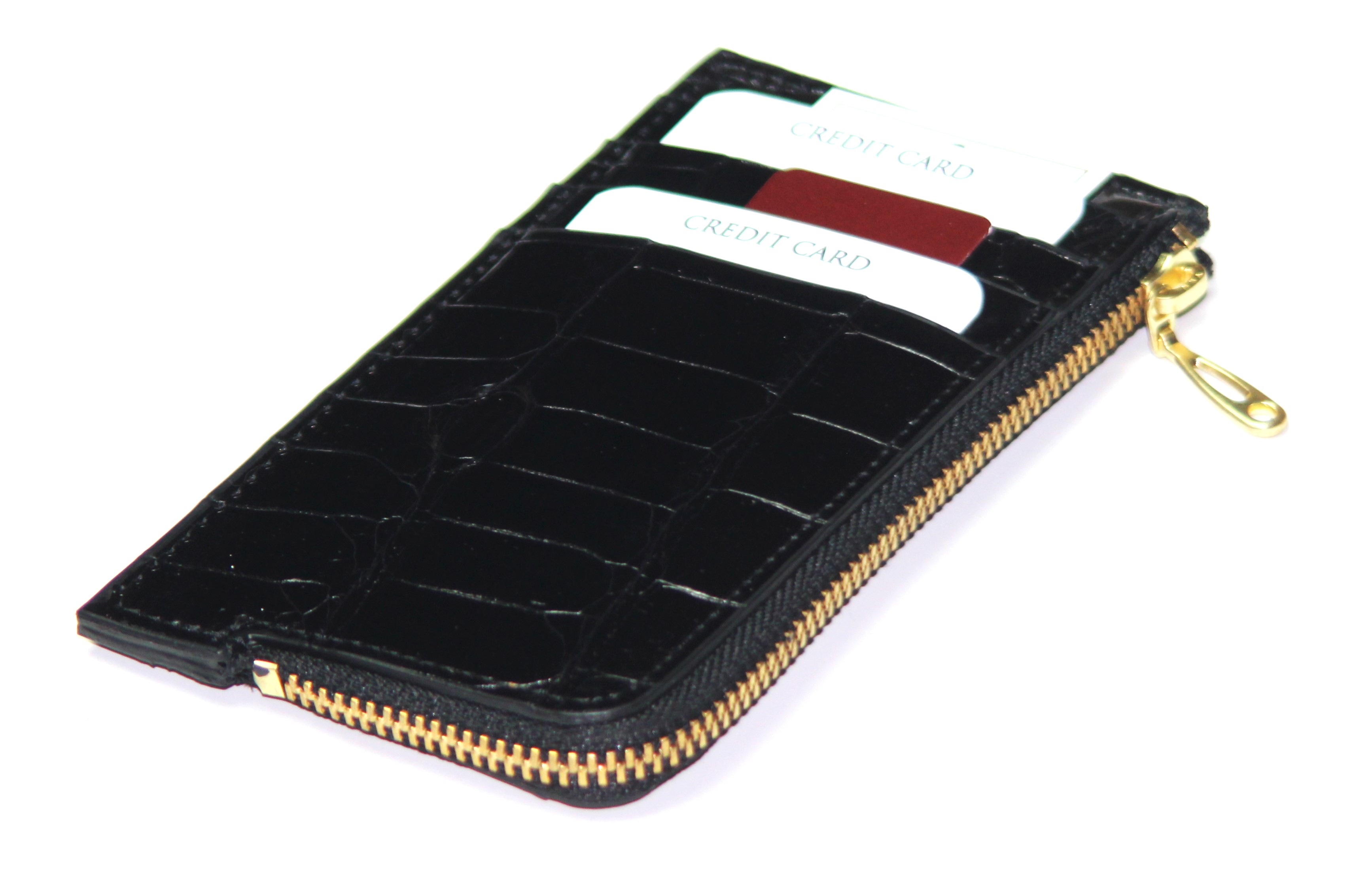 【新規OPEN】【期間限定セール】【激安】【新品未使用】本クロコダイル革　鰐革　特殊モデル　フラグメントミニファスナーウォレット　CFSW-1　艶有りブラック