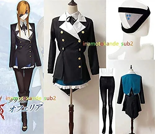 無間氷焔世紀ゲッテルデメルング オフェリアファムルソローネ コスプレ衣装+眼帯+靴下