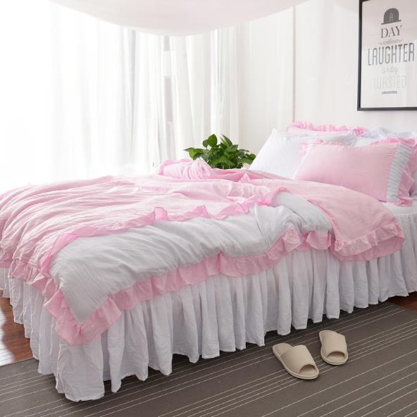 布団セット 掛け布団カバー 四季通用 布団カバーセット 4点セット ベッドスカート 枕カバー 姫系 ベッド用品 可愛い 新生活 寝具セット 敷き布団カバー 5,151円
