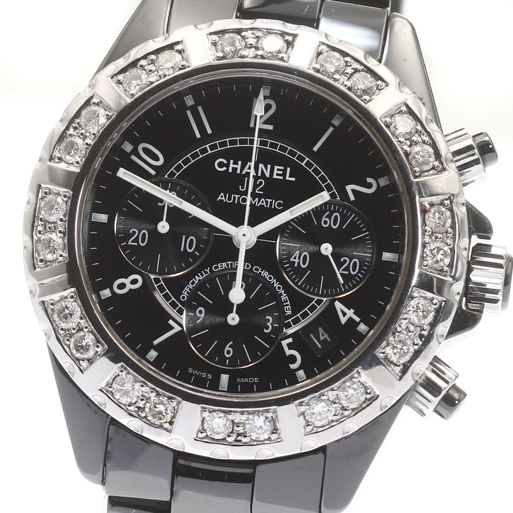 シャネル CHANEL H0940 J12 41MM 黒セラミック アフターダイヤモンド 自動巻き メンズ _878850【中古】