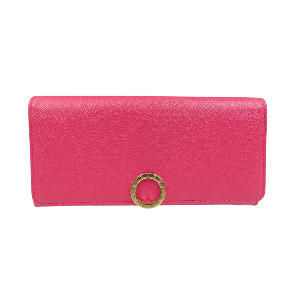 美品 ブルガリブルガリ 289053 長財布 レザー/レザー ピンク 1372【中古】 レディース