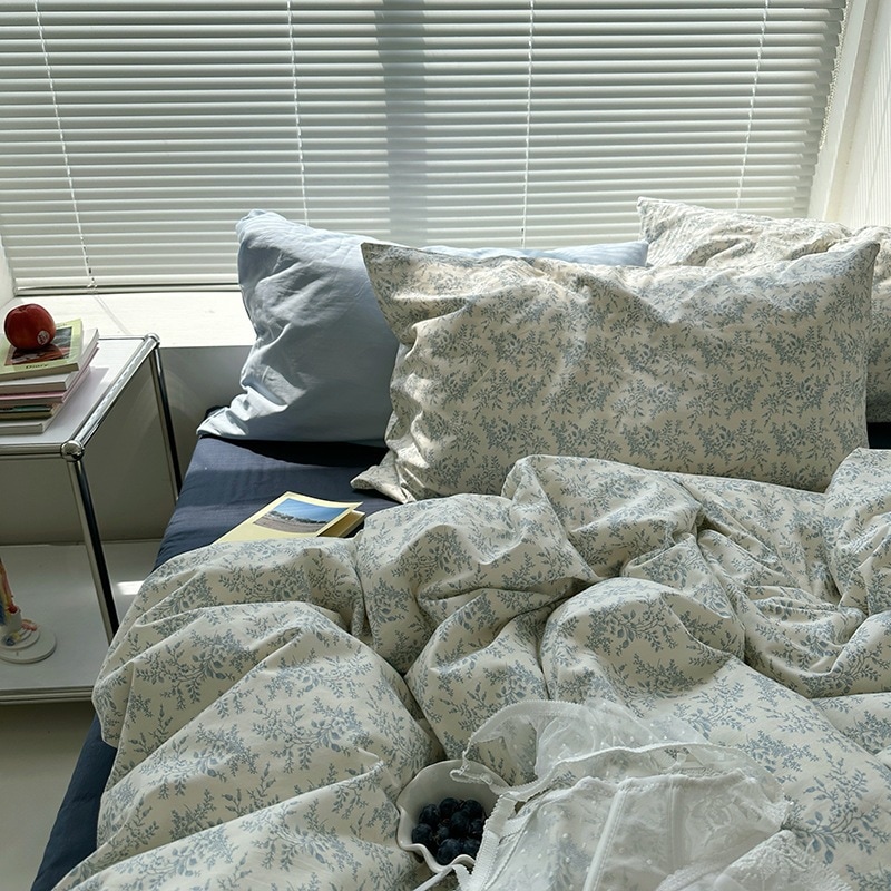 散文詩insレトロプリント40本全綿4枚セット純綿布団カバーシーツ韓国式寝具ミックス