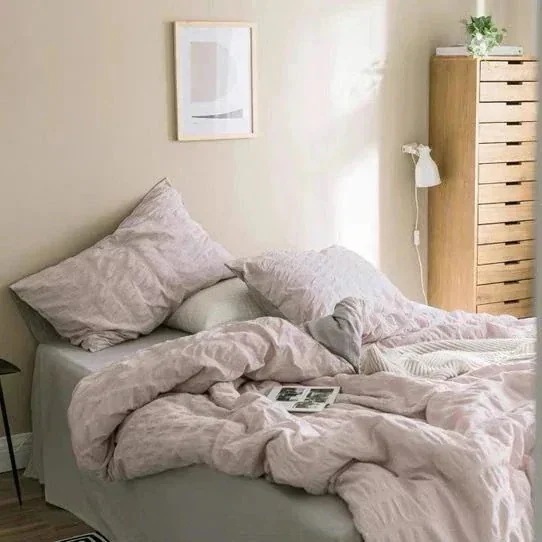 布団カバー ベッドカバー インス風少女ハート寝具4点セット韓国版バブルキルトカバーシート寮ドミトリー3点セット