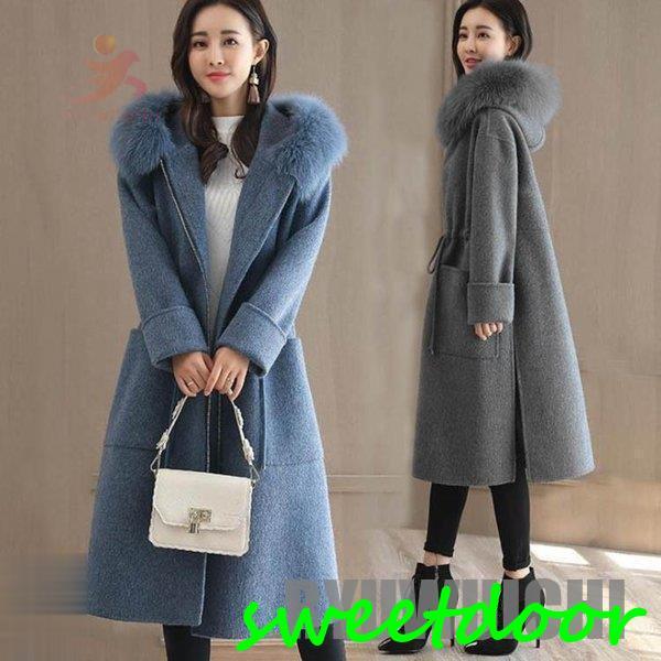 チェスターコート レディース ロングコート 秋冬 ファー付き ウール きれいめ 無地 オーバーコート 上品 ラシャ混コート アウター 通勤 10,907円