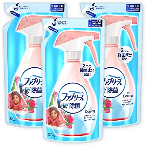 【まとめ買い】ファブリーズ 除菌消臭スプレー 布用 ダウニーエイプリルフレッシュの香り 詰め替え 320mL3個