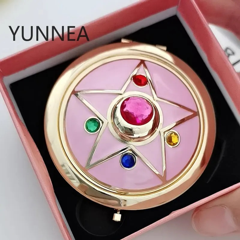 セーラームーンとモコンの折りたたみ式ミラーリング,クリスタルと星のケース,化粧品,コンパクトなトラベルバッグ,セーラームーン,コスプレボックス