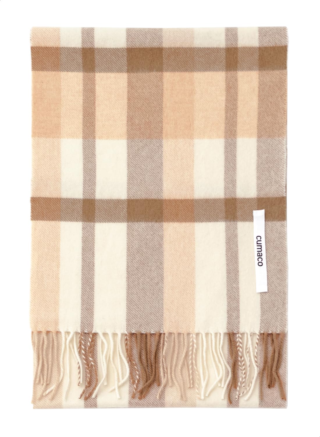 [cumaco] 36色 カシミヤ ウール マフラー 無地 チェック柄 レディース メンズ ユニセックス 180cm×30cm 大判 ストール C-T1011B C-F0511B