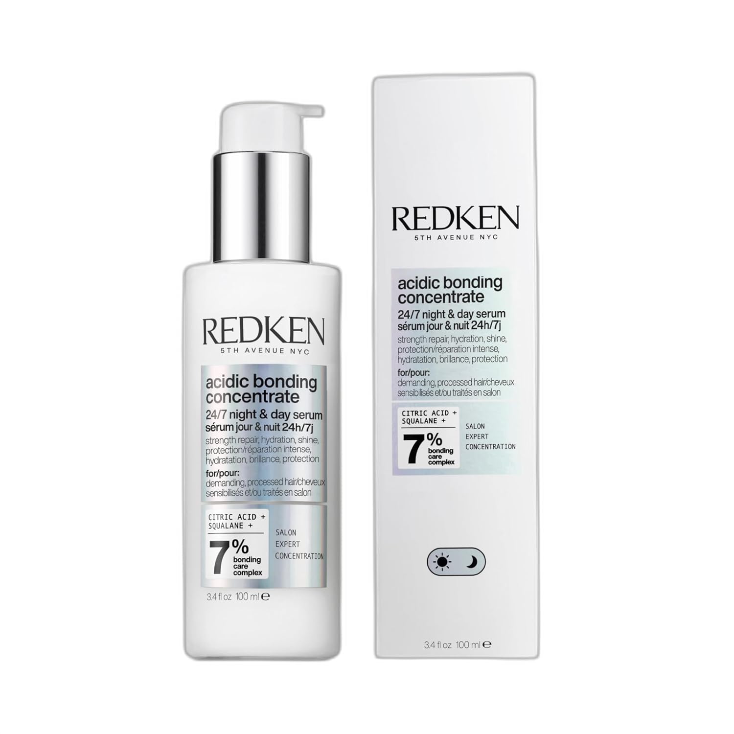 Redken Acident Bonding Concentrate 24/7 Night&Day Serum ダメージヘア用 - 栄養補給&リストアオーバーナイトヘア&プロテクション軽量&ア