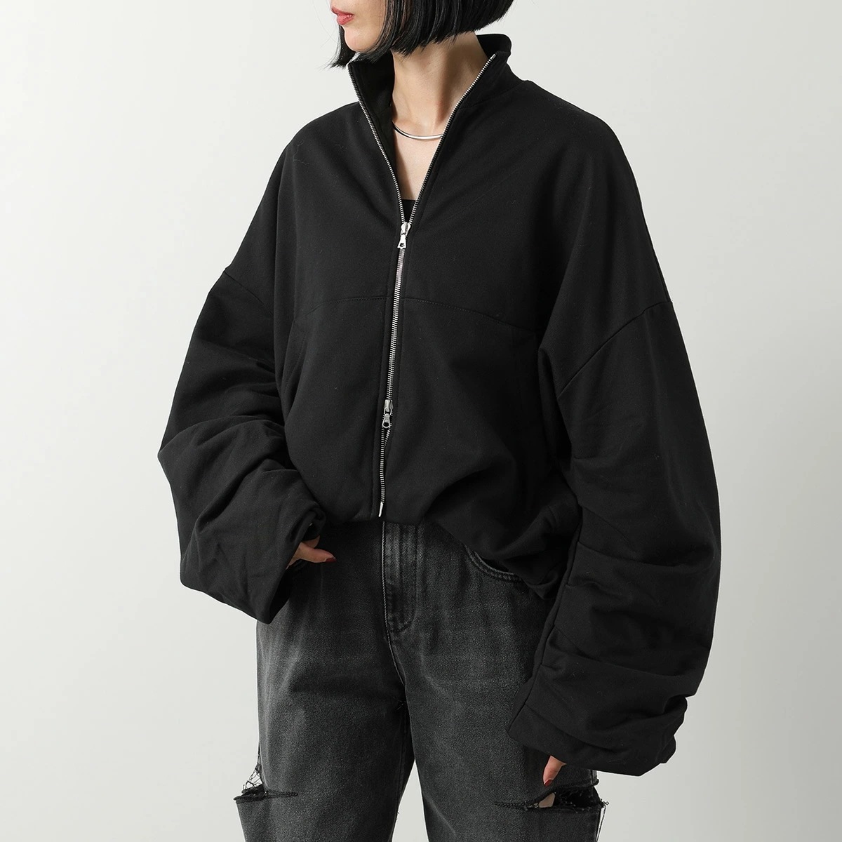 DRIES VAN NOTEN ドリスヴァンノッテン ブルゾン HAQUA 011129-2611 レディース ジャケット ドレープ スタンドカラー 長袖 900/BLACK