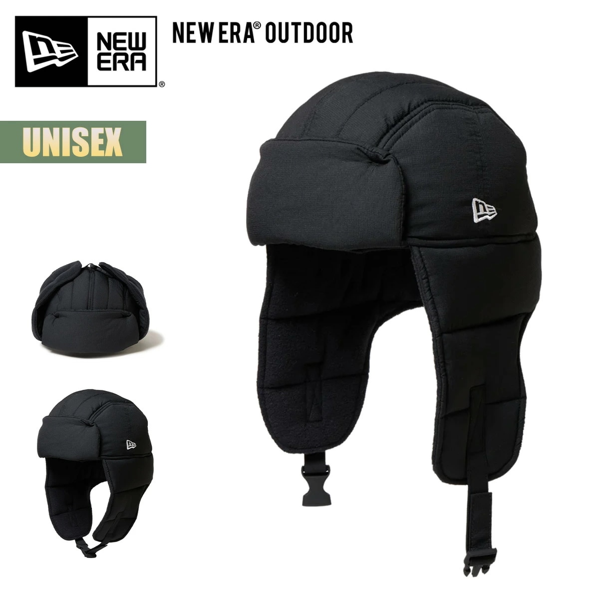 ニューエラ キャップ 帽子 NEW ERA トラッパー Angler Collection THERMOLITE POLARTEC アングラー コレクション サーモライト ポーラテック ブラック