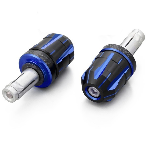 D35471 PREMIUM ZONE バーエンド スズキ / 汎用(ハンドル内径φ14-19) TECHNO ブルー