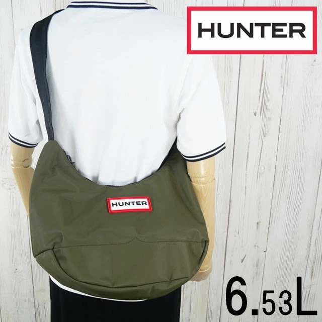 ハンター ショルダーバッグ レディース ナイロン ミディ ホーボー 6.53L 斜め掛け メンズ かばん 2Way 肩掛け BAG 三日月型 フェス キャンプ バック クロスボディバッグ 旅行 半月型