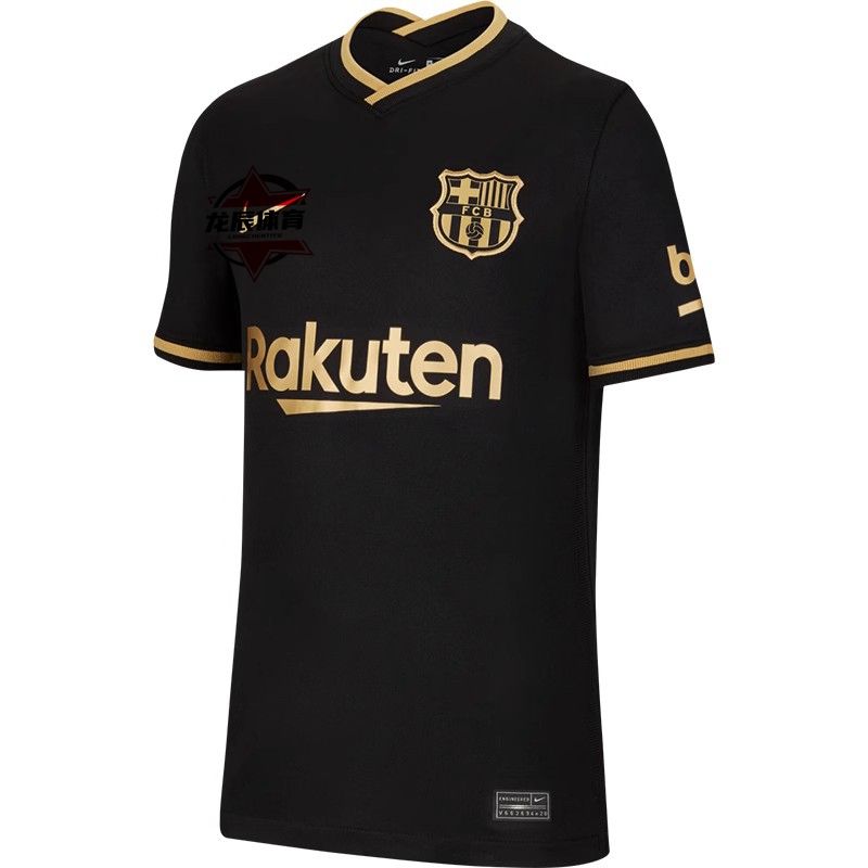 20-21シーズンバルサユニフォームアウェイメッシ10号バルセロナブラック半袖サッカーユニフォーム