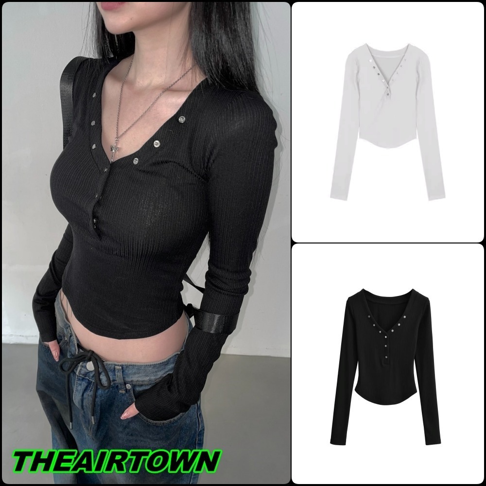 【THEAIRTOWN】snap slim t-shirts