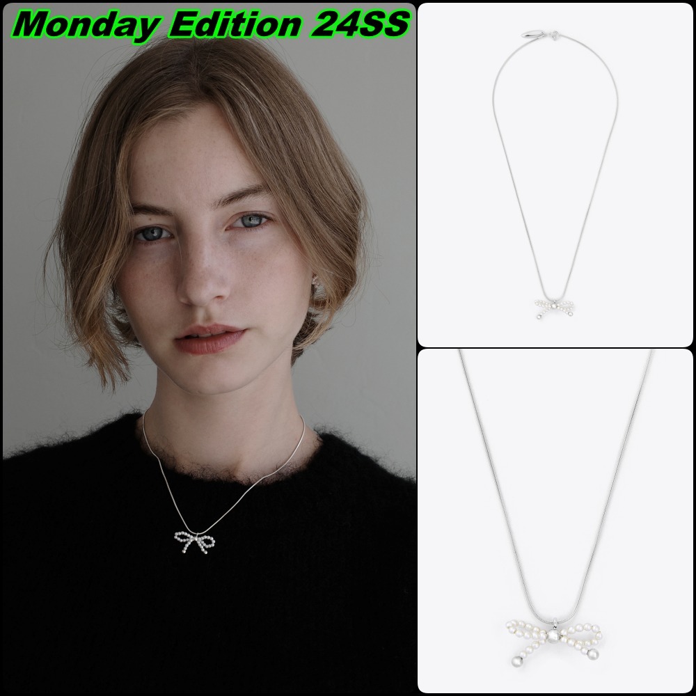【Monday Edition】24SS TIE A PEARL RIBBON NECKLACE