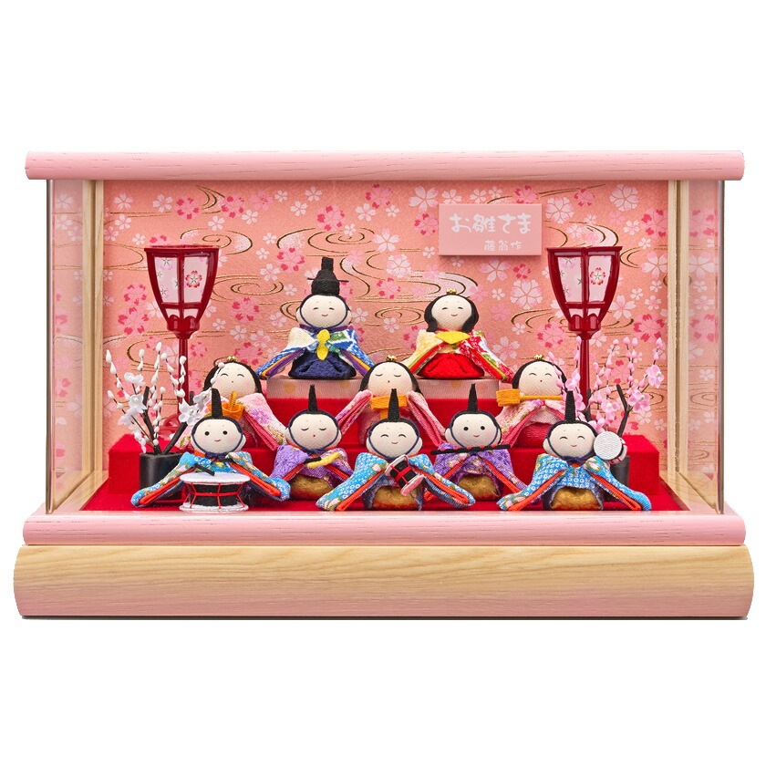 雛人形 ひな人形 お雛様 おひなさま コンパクト ミニ 初節句 かわいい ひなまつり 雛祭り送料無料 ケース飾り ちりめん十人 10人 小さい 2025年 新作 秀光 限定品 買得 お得 人気 P83