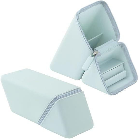 （まとめ買い）カクスタ ワイド 引き出し付 ポータブルペン立て ライトブルー FD-2045-LB [x3]