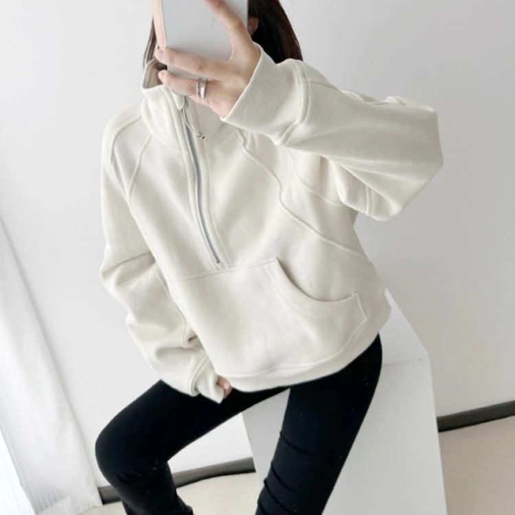 プルオーバー スウェット トレーナー ハーフジップ 暖かい スタンドネック ハーフジップ レディース ハーフジップ 長袖 かっこいい スエット ドロッ