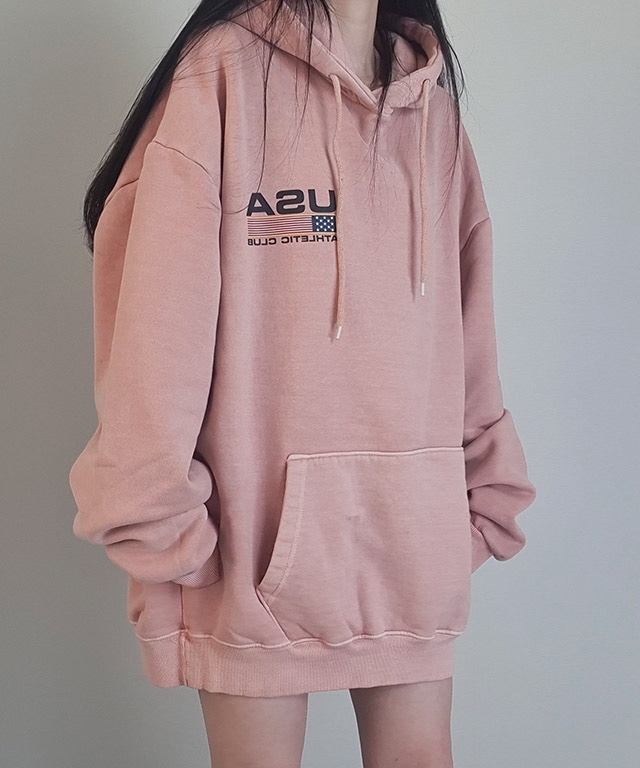 起毛 男女共用 USA ピグメント パーカー トレーナー ビッグサイズ