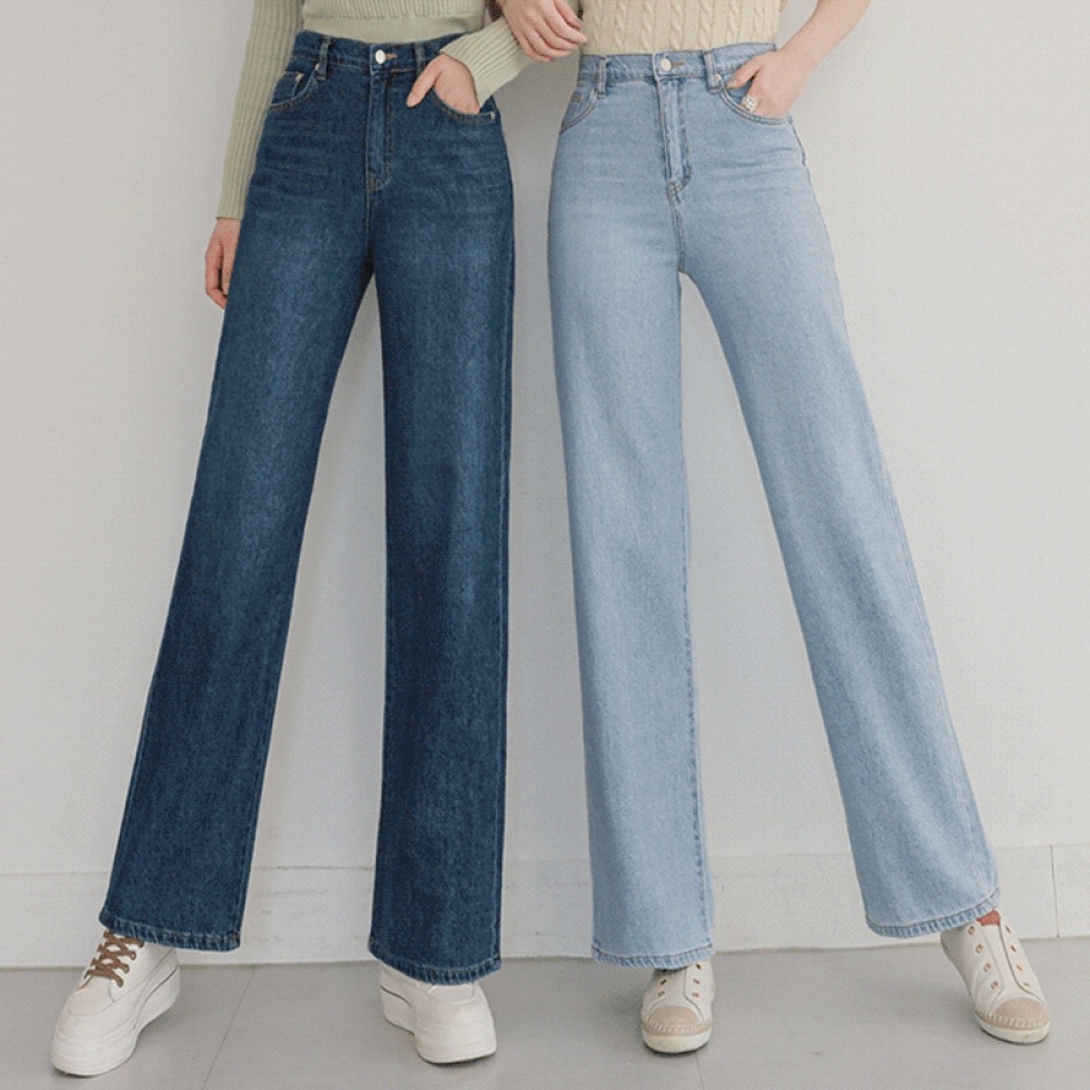 Click & Funny プリティフィットギャランティワイドデニムパンツ [SMLXLサイズ]