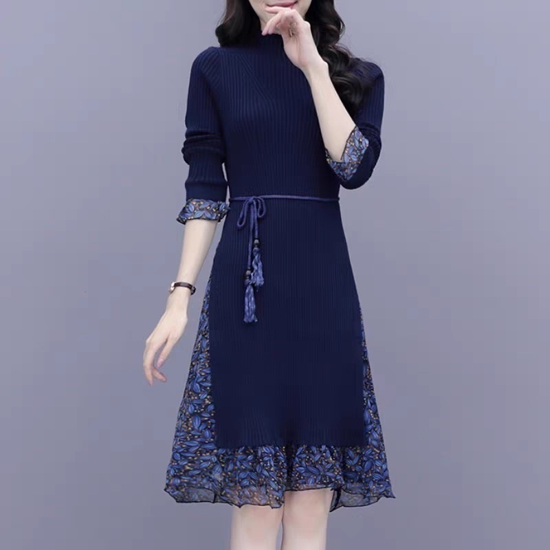 ワンピースドレスレディース膝丈ワンピース結婚式ドレスワンピース長袖キレイめワンピ大人オシャレ上品