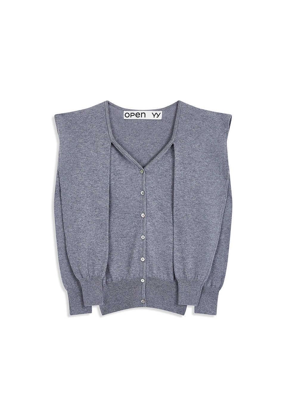 【OPEN Yy】 25FW SLEEVE LAYERED CARDIGAN : GRAY