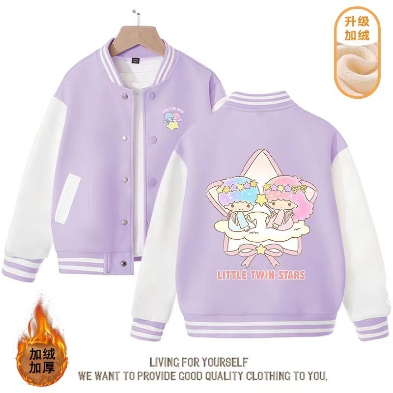 【限定特典】新型双子星韓国版子供ゆったりしている運動小さい中大きい子供洋気ベルベット野球服コート潮
