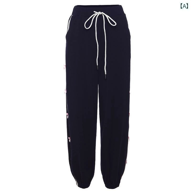ワイドパンツ レディース ハイウエスト ゴム ストレート スウェット ボトムス 長ズボン カジュアル ストレッチ スリム 着痩せ 体型カバー ロング ストリート ヒップホップ ダンス 練習 衣装 おし