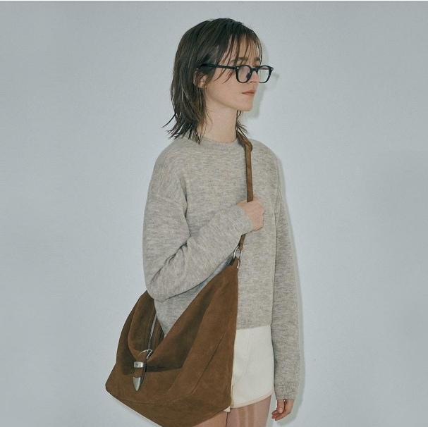 【MARGESHERWOOD】 BELTED HOBO : CHESTNUT NUBUCK