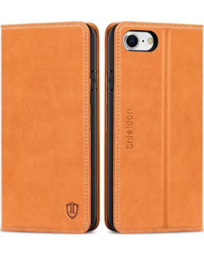 SHIELDON iPhone se 第3世代 対応ケース iPhone se 2020 ケース iPhone8 ケース iPhone 7 ケース手帳型 iPhone se3 ケース 本革レザー カー