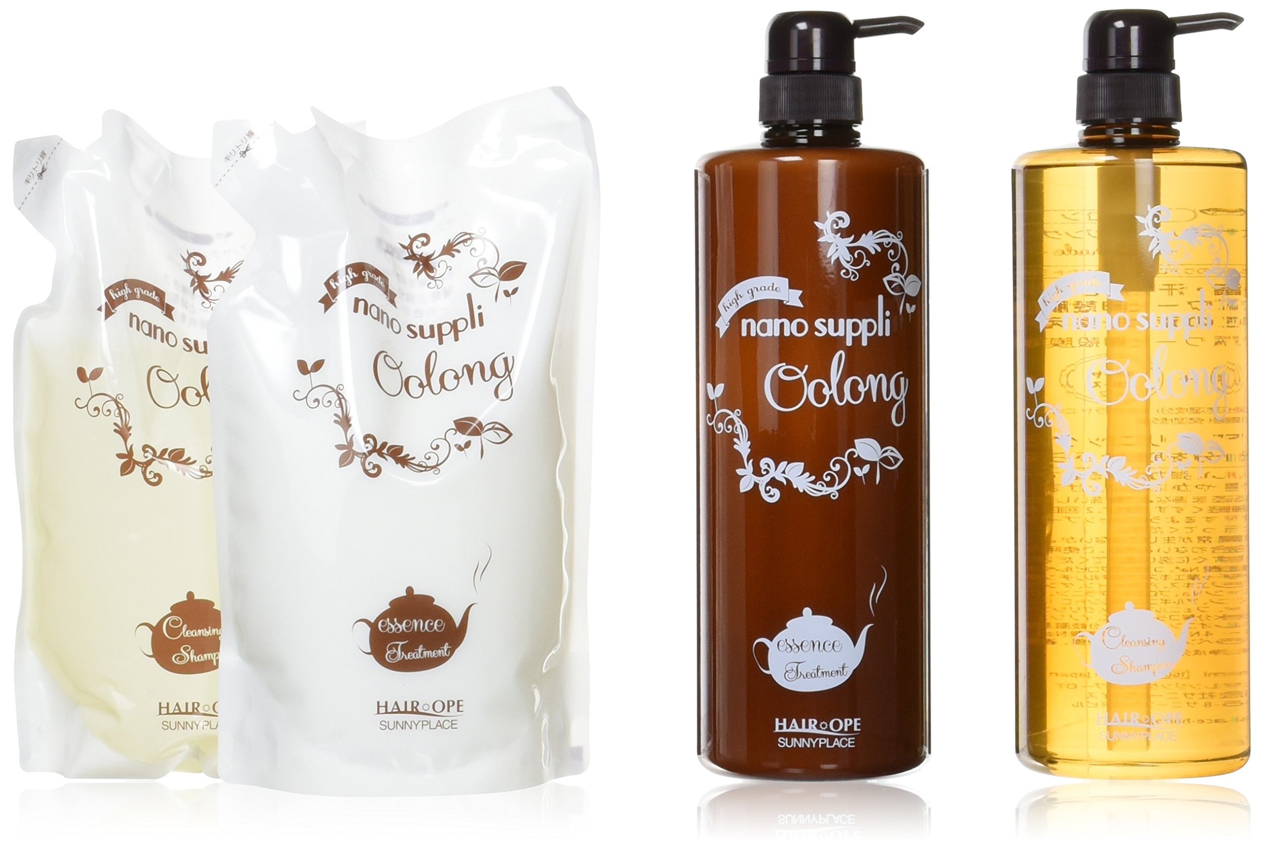 ４点set ウーロン シャンプー1000+800＆コンデ1000+800詰め替え サニープレイス ヘアオペ ナノサプリ セット