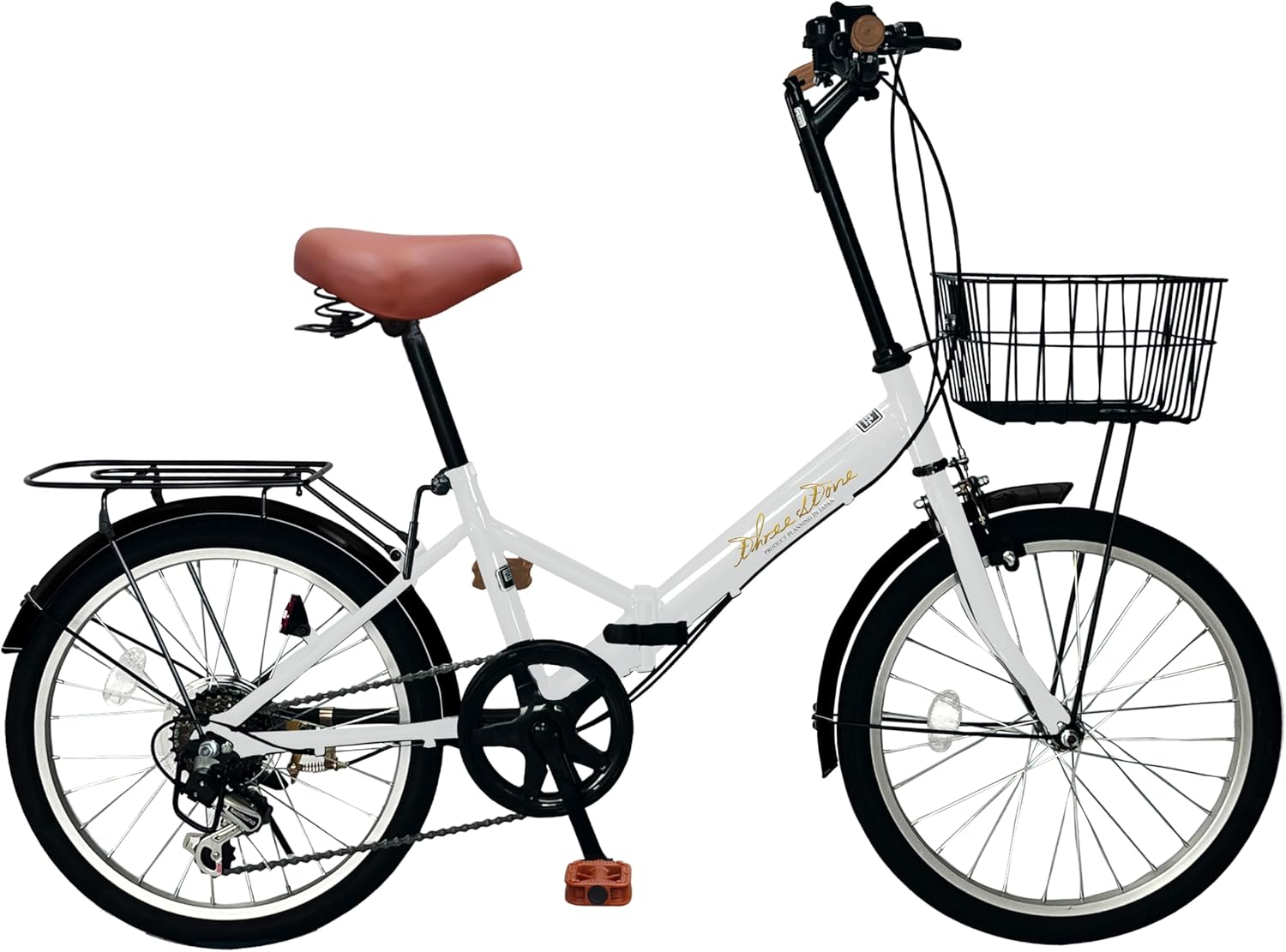 折りたたみ自転車 AJ-08np ノーパンクタイヤ 2025年モデル 20インチ シマノ6段ギア 荷台 カゴ ライト ワイヤーロック錠 通勤 通学 街乗り 防災 防災用品 13,900円