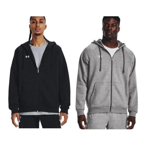 裏起毛フードジップアップ 1379767 2種択1[ブラック,グレー]男性 UA ライバルフリース フルジップフーディ