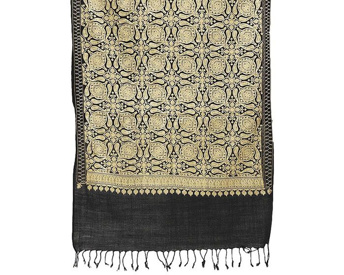 ストール カシミール刺繍 刺繍ショール 大判 シルク 羽織物 ショール 新品 u1022