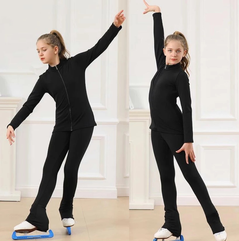 フィギュアスケート衣装 アイスダンス 上着 ズボン 2点セット スケート 練習着 競技 ステージ 美しい スケートウエア アイスフィギュアスケート キッズ アイススケート 女の子 大人 トレーニング