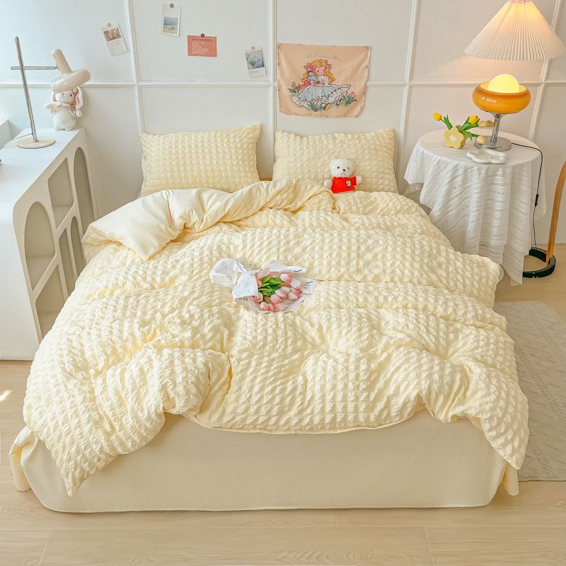 2023年新作肌に優しい起毛増粘ウォッシュコットン4点セット-パフシリーズ1.2mベッドスタイル3点セット30%制限