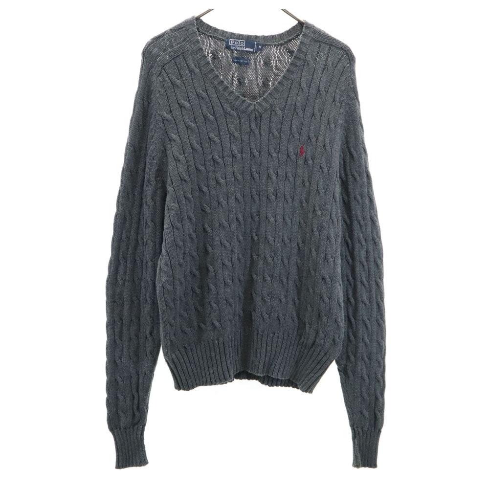 ポロバイラルフローレン 90s オールド 長袖 セーター M グレー Polo by Ralph Lauren ニット メンズ