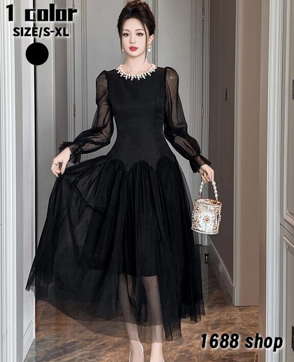 営业促进 2025 タイトワンピース 姫系ワンピース　シンプル　ワンピース インポート ひざ丈 ミドル丈 エレガント　韓国ファッション シンプル Vネック パーティドレス 長袖　お嬢様 セクシー ミニ 5,256円