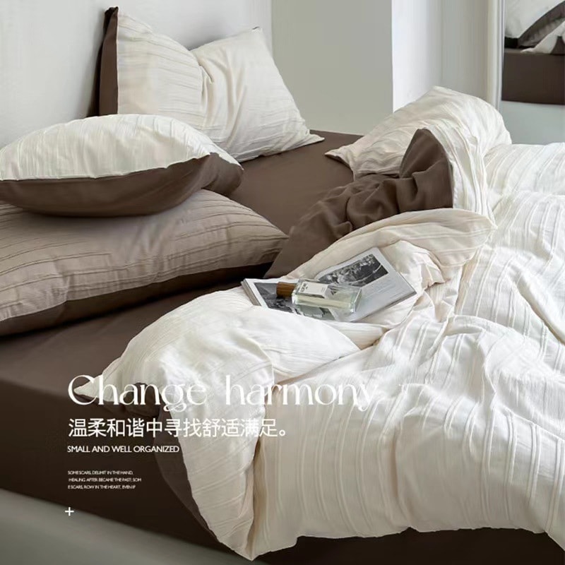 クラスaテクスチャピュアコットンジャカードコットン4ピースセット秋と冬の沈黙の日本のキルトカバーベッドシートとベッドカバー3ピースセット4