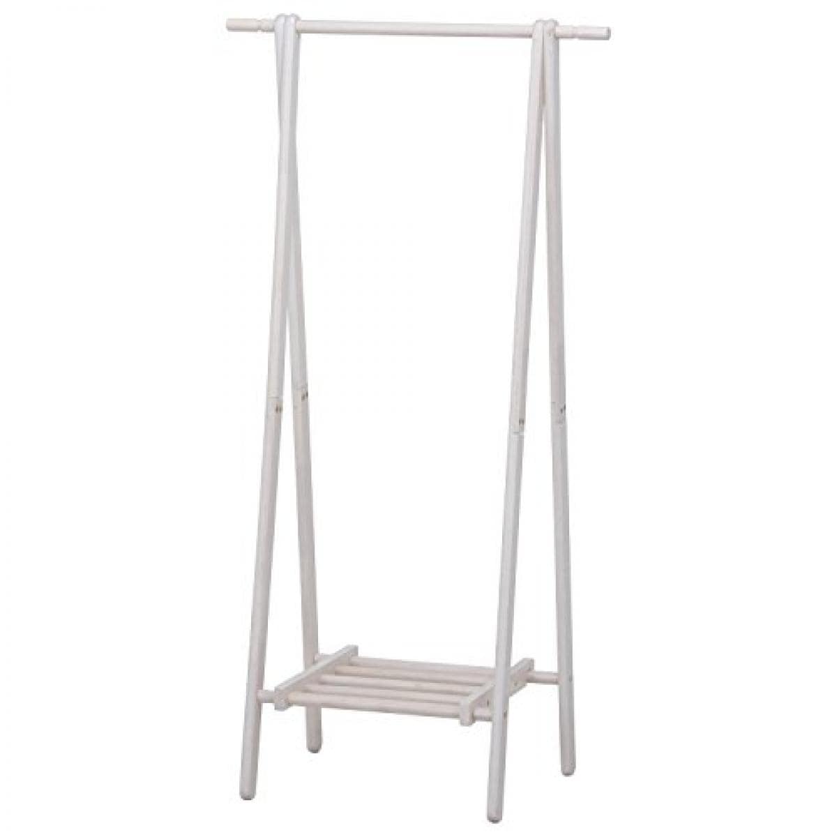 【i】 不二貿易 コートハンガー ハンガーラック スリム 木製 14103 ホワイト 棚付 玄関 衣類 収納 【代引不可/北海道・沖縄・離島不可】【代引不可/沖縄・離島不可