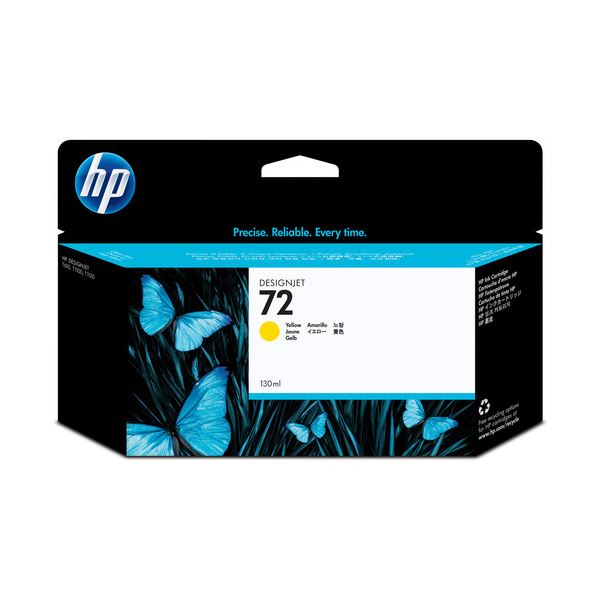 （まとめ） HP72 インクカートリッジ イエロー 130ml 染料系 C9373A 1個 (×3セット)