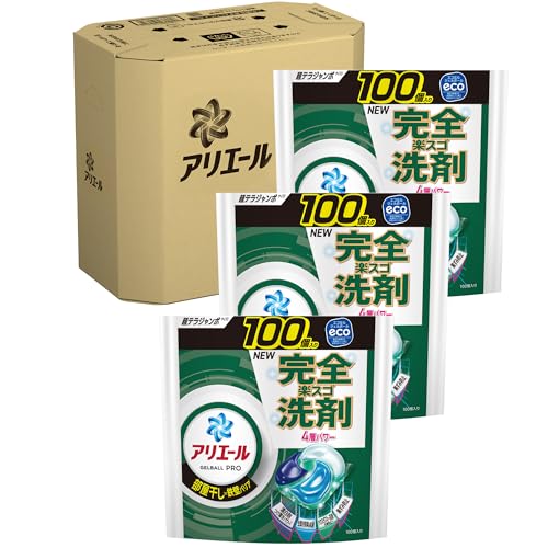 アリエール 洗濯洗剤 ジェルボール プロ 部屋干し×鉄壁バリア 部屋干しでもさわやかな香り 詰め替え 100個ｘ3袋 [大容量] [ケース品]