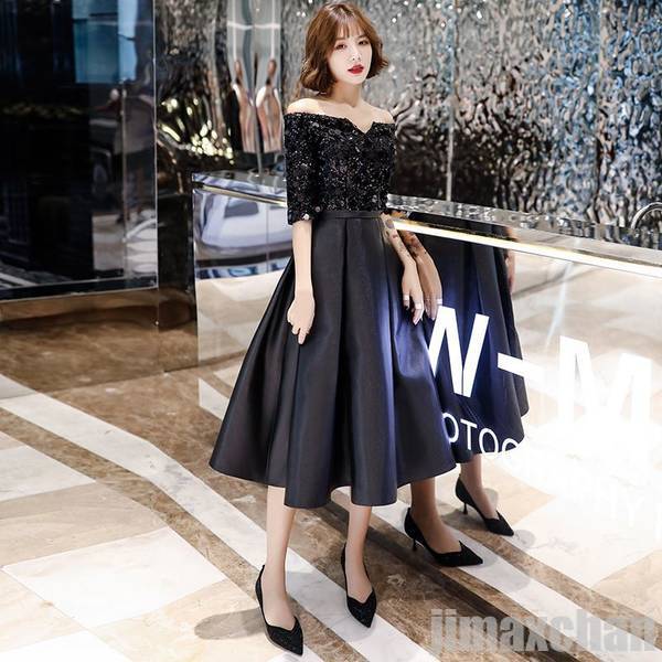 パーティードレス 結婚式 ロング丈 お呼ばれ ドレス ワンピース 披露宴 同窓会 ブライズメイドドレス 二次会 食事会 30代 40代 ブラック