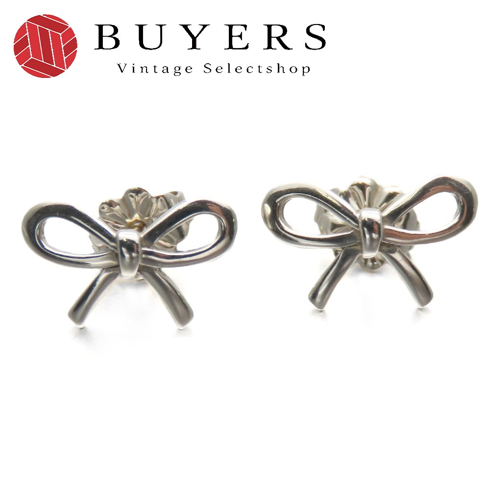 中古 ピアス リボン ボウ シルバー925 約1.4g シルバー アクセサリー かわいい おしゃれ レディース 女性