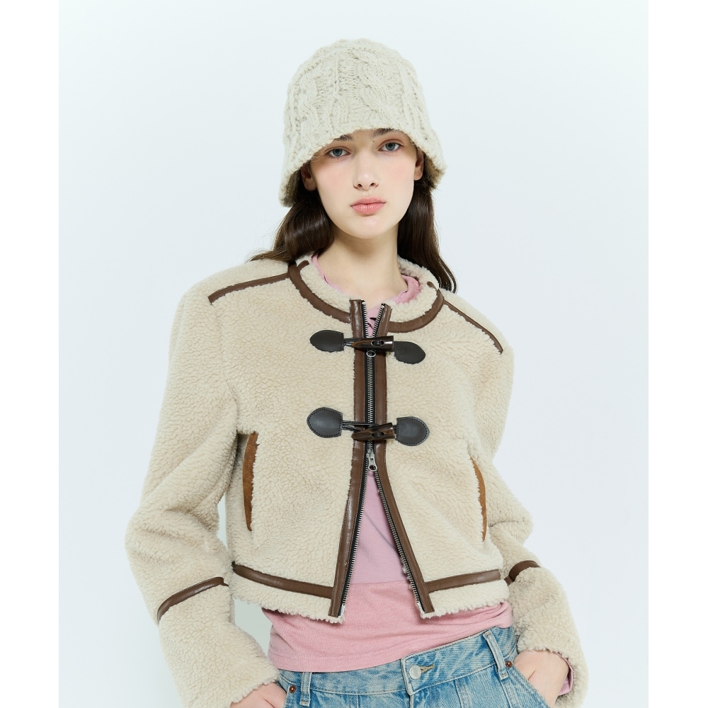 LARTIGENT L6 トグル シャーリング ジャケット(ブラウン)