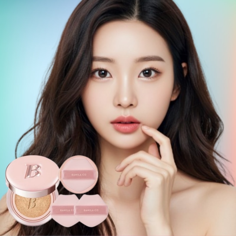 エッセンススキン ピンククッション 本品 + リフィル + パフ2個 SPF入り ツヤ肌カバー 保湿 ベースメイクセット