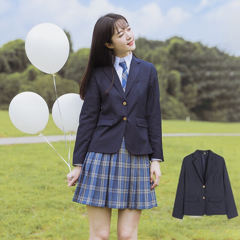 4点セット スーツ ブレザー ワイシャツ 蝶ネクタイ スクールブレザー スカート 制服 学生 スーツ