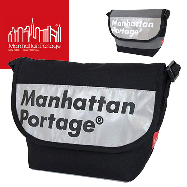 マンハッタンポーテージ Manhattan Portage メンズ レディース バッグ MP1605-JR-REF-L ロゴオン リフレクター カジュアル メッセンジャーバッグ 反射 ナイロン ショル
