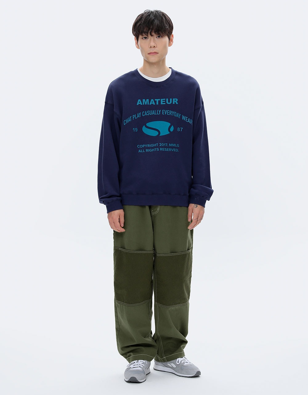 【MMLG】 AMATEUR SWEAT : BLUE NAVY